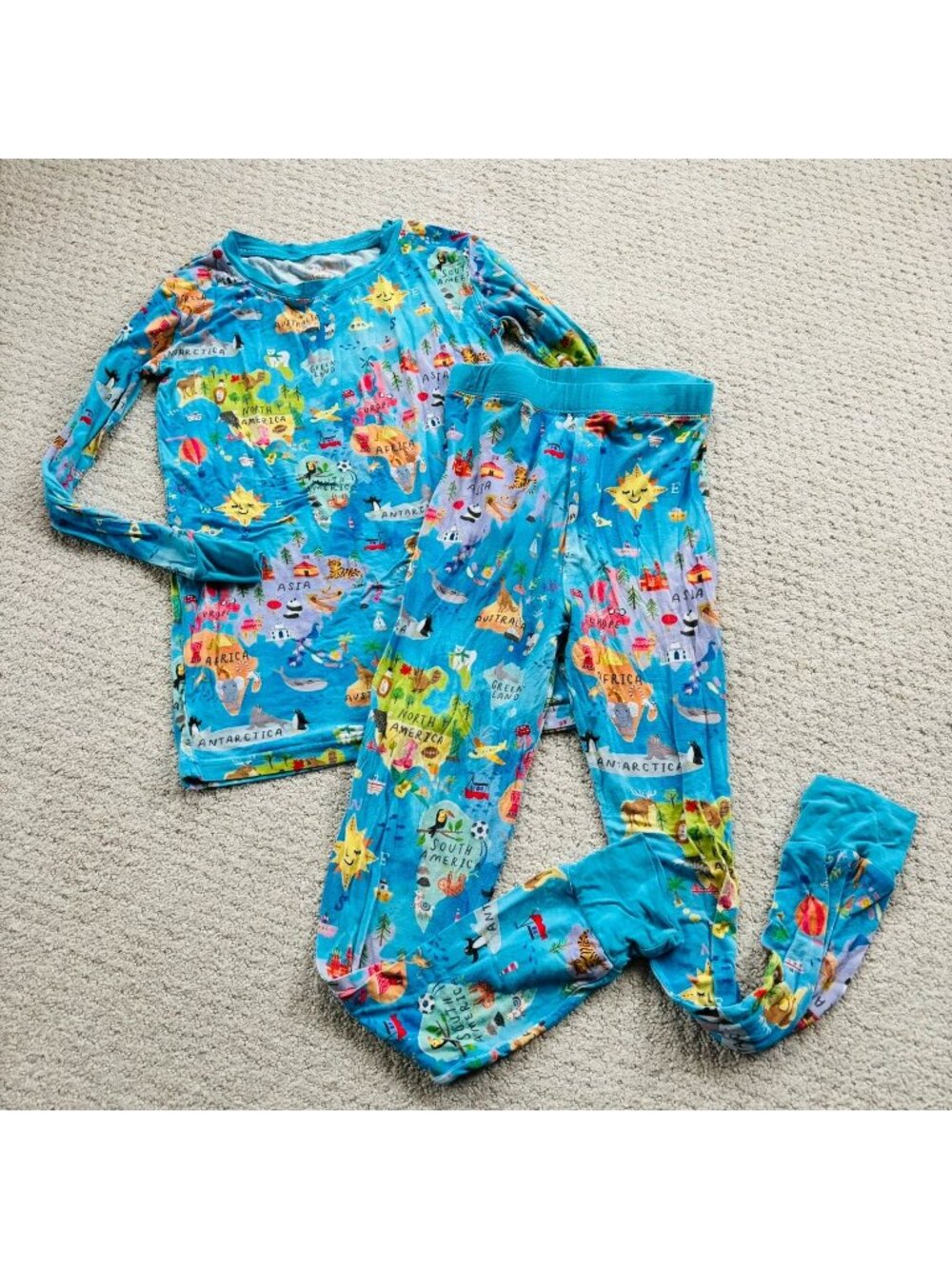 Little sleepies around the world bamboo pajama set